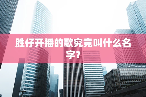 胜仔开播的歌究竟叫什么名字？