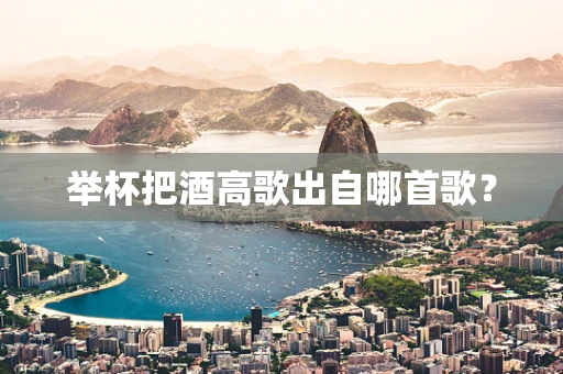 举杯把酒高歌出自哪首歌？