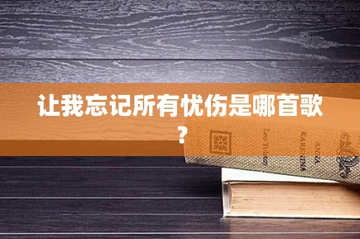 让我忘记所有忧伤是哪首歌？