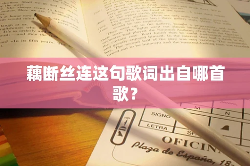 藕断丝连这句歌词出自哪首歌？