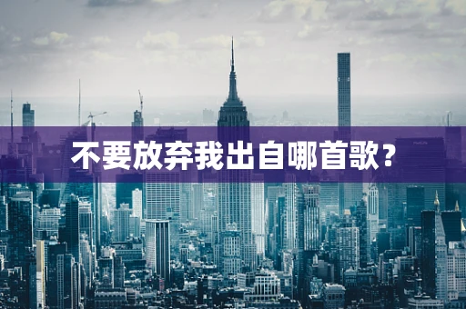 不要放弃我出自哪首歌？