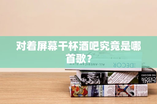 对着屏幕干杯酒吧究竟是哪首歌？