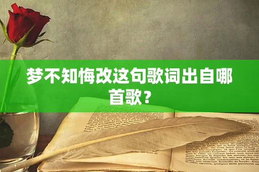 梦不知悔改这句歌词出自哪首歌？