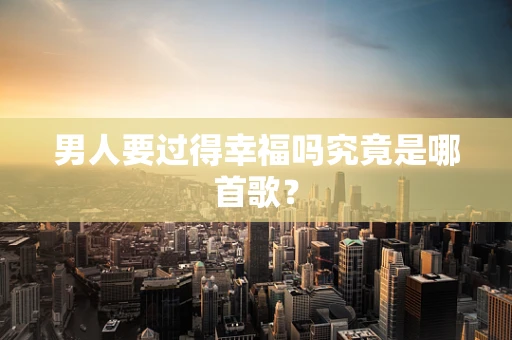 男人要过得幸福吗究竟是哪首歌？
