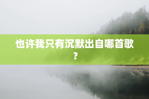 也许我只有沉默出自哪首歌？
