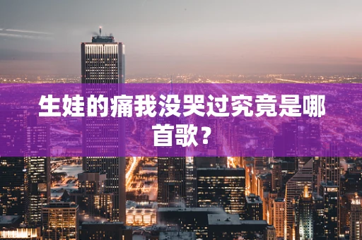 生娃的痛我没哭过究竟是哪首歌？