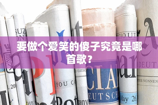 要做个爱笑的傻子究竟是哪首歌？