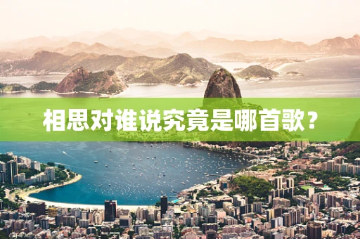 相思对谁说究竟是哪首歌？