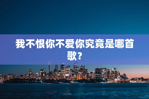 我不恨你不爱你究竟是哪首歌？