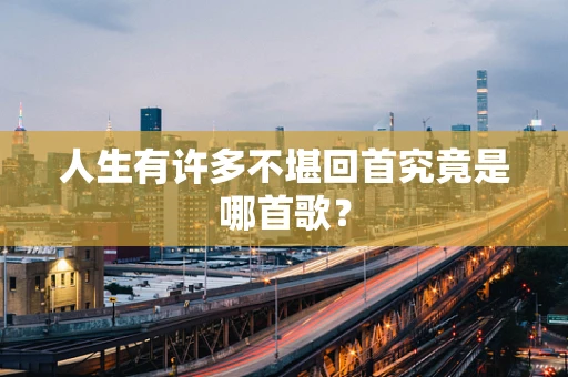 人生有许多不堪回首究竟是哪首歌？