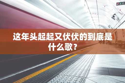 这年头起起又伏伏的到底是什么歌？