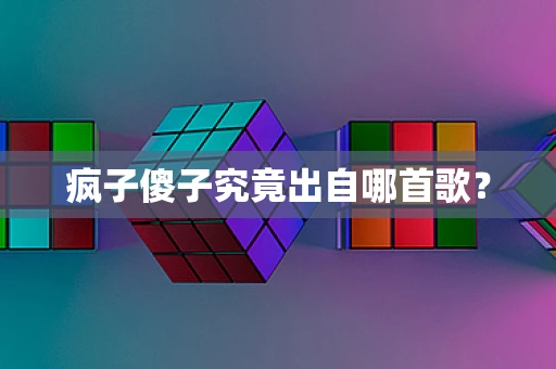 疯子傻子究竟出自哪首歌？