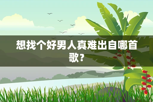 想找个好男人真难出自哪首歌？