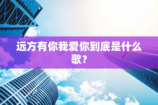 远方有你我爱你到底是什么歌？