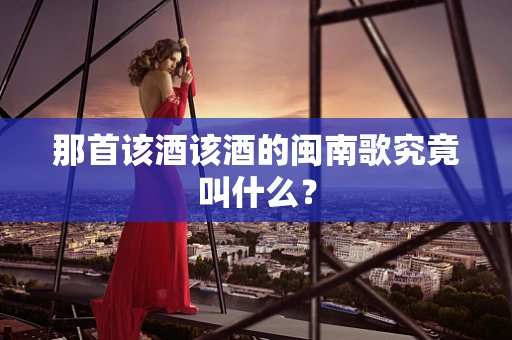 那首该酒该酒的闽南歌究竟叫什么？