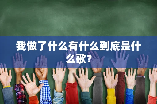 我做了什么有什么到底是什么歌？