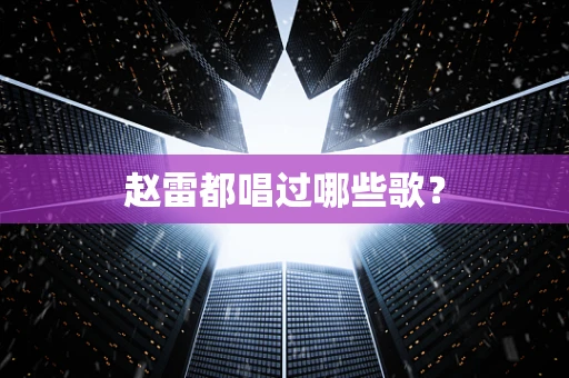 赵雷都唱过哪些歌？