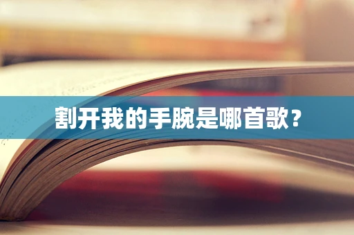 割开我的手腕是哪首歌？