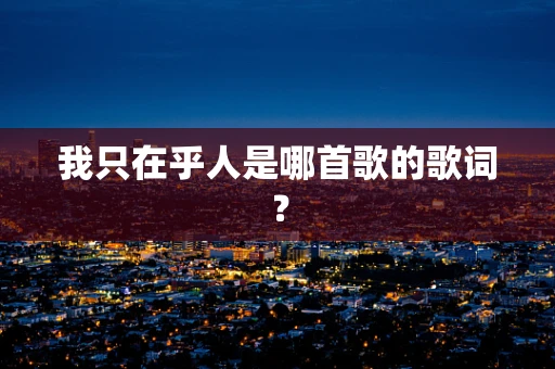 我只在乎人是哪首歌的歌词？