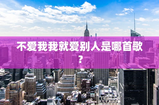 不爱我我就爱别人是哪首歌？