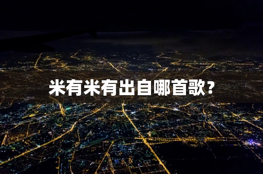 米有米有出自哪首歌？