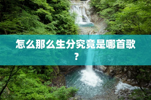怎么那么生分究竟是哪首歌？