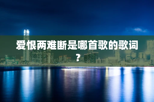 爱恨两难断是哪首歌的歌词？