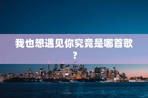 我也想遇见你究竟是哪首歌？