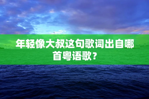年轻像大叔这句歌词出自哪首粤语歌？