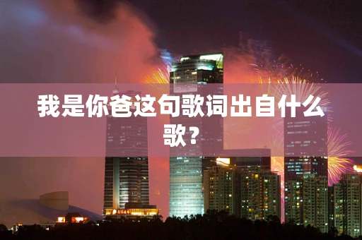 我是你爸这句歌词出自什么歌？