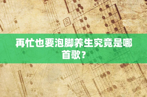 再忙也要泡脚养生究竟是哪首歌？