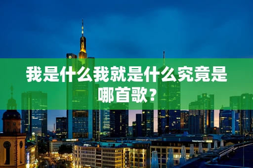 我是什么我就是什么究竟是哪首歌？