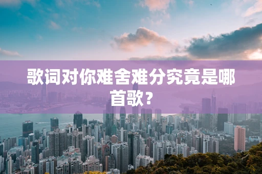 歌词对你难舍难分究竟是哪首歌？