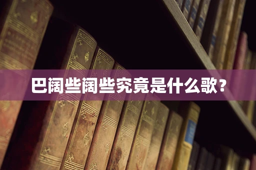 巴阔些阔些究竟是什么歌？