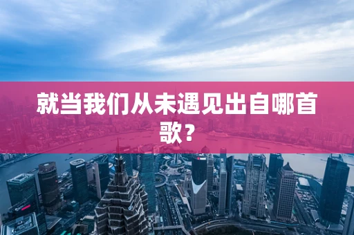 就当我们从未遇见出自哪首歌？