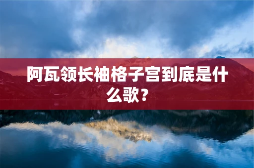 阿瓦领长袖格子宫到底是什么歌?